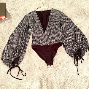 Black and silver bodysuit